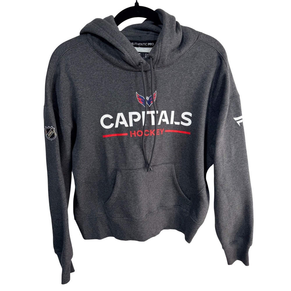 NHL Washington Capitals Hockey Authentic Pro Hoodie Women's S Charcoal Fanatics